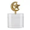 Caixa de Doces para Casamento Europeu Decoração Estrela Lua Pagode Caixa de Plástico PS Armazenamento de Remédios Embalagem Redonda Galvanizada