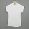 Coreia do Sul Dongdaemun slim-fit modelador sexy peito grande garota popular gola alta elegante versátil manga curta camiseta top para mulheres