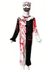 Fantasia de cosplay personalizada para o Halloween: Roupa de Palhaço Rouba-Almas, Maquiagem de Palhaço Preta e Branca para uma Festa Assustadora
