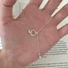 Collar de cadena de clavícula con diseño de planeta, elegante, ligero y de lujo, de plata esterlina, exquisito y moderno, para mujer.