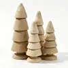Enfeites de mini árvore de Natal em madeira maciça personalizados em vários estilos, vários designs disponíveis, suporta DIY, preço de fabricante