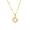 Colar de trevo de zircão dourado estilo coreano pingente de grama da sorte feminina celebridade on-line cadeia de clavícula de aço de titânio
