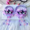 Goma Elástica Infantil Kuromi Melody Flor Banda para el Cabello Linda Princesa Alta Elasticidad Borla para el Cabello Anillo para el Cabello Accesorios para el Cabello