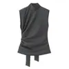 Aliexpress Sierra Sitio Independiente Ropa de Mujer Estilo Europeo y Americano Moda Simple Versátil Top con Hombreras 8828238