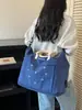 Bolsa de Viaje Expandible con Bordado de Lazo Bolso de Mano de Alto Valor para Yoga Fitness Bolsa de Almacenamiento para Salidas Escolares de Estudiantes