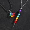 Collar colgante de piedra colorida para mujer de alto sentido primavera y verano DIY con cuentas cadena clavicular Europa y Estados Unidos joyería transfronteriza al por mayor