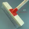 Cepillo de piso de madera con mango largo y cerdas duras para baño, inodoro, cocina, limpieza de azulejos, piscina exterior de cemento y cepillo para limpieza de inodoros
