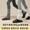 Polainas de punto estilo japonés calcetines blancos para mujer calcetines para pantorrilla de primavera y otoño calentadores para botas de nieve calcetines holgados cálidos y engrosados de otoño e invierno