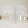 Número de Mesa de Casamento Acrílico Arco Dourado Espelhado Preto Fosco Branco Transparente 1-10 Placa Acrílica em Arco