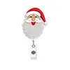 Cordão de Feltro de Natal Porta-Crachá Retrátil Divertido Caminhão do Papai Noel Boneco de Neve Porta-Identificação de Consultório Médico