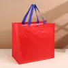 Bolsa Tote Tecida com Logo Personalizado para Exposições e Eventos, Sacola de Presente, Sacola de Compras, Design Simples, Multicolorida, Grande Capacidade, Espessa, Impermeável