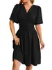 Vestido de Moda com Decote V, Ajuste na Cintura e Mangas Sino, Roupas Europeias e Americanas Transfronteiriças para Mulheres, Lançamento Primavera/Verão 2026, Site Independente da Amazon