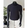 Camiseta de Tricô de Manga Curta para Homens, Gola Meia-Alta, Listrada, Slim Fit, Estilo Old Money, Seda de Gelo, Verão, Dropshipping Transfronteiriço, Atacado de Fábrica