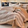 Conjunto de Cama de Veludo Leite Classe A, Quatro Peças, Combinação Dupla de Veludo Pelo de Coelho Cor Sólida Novo Modelo 2026, Capa de Edredom de Veludo Bordada, Lençol de Elástico, Lençol de Cama