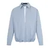 Camisa sofisticada de estilo americano con cuello en V, retazos y diseño de dos piezas falsas, de manga larga para hombres y mujeres, holgada y versátil para otoño, adecuada para ir al trabajo y uso casual