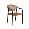 Silla de Ratán Silla de Respaldo para Ocio en el Patio Silla Tejida de Ratán para Balcón Exterior Muebles Tejidos de Ratán Grandes y Planos para Terraza de Villa
