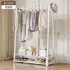 Perchero de Pie para Dormitorio, Uso en Casa, Tendedero de Doble Barra para Interiores, Perchero Multifuncional Móvil
