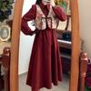 Nuevo Chaleco de Botones Estilo Chino Estilo Nacional Vestido de Dos Piezas Otoño e Invierno Talla Grande Conjunto de Vestido Retro Adelgazante