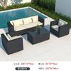 Sofá de ratán para exterior, villa, patio, terraza, balcón, silla de ratán, mesa de centro, sala de estar, doble, combinación para tres personas, impermeable