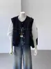 Chaleco de mezclilla vintage estilo Hong Kong para mujer, nueva moda de primavera y otoño, chaqueta chaleco corta estilizada y versátil