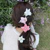 Hecho a mano de Industria Pesada ~ Horquilla de Flor de Lirio Tridimensional de Primavera para Mujer Dulce Mori Clip Lateral Accesorios para el Cabello Frescos de Nicho