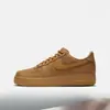Putian Autêntico Original AF1 Air Force One Sapatos Masculinos Cor Trigo, Sapatos Femininos Branco Puro, Tênis Clássicos para Casal