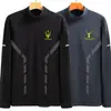 Nueva camiseta base para hombre y mujer de cuello medio alto, terciopelo de doble cara, terciopelo alemán, otoño e invierno, forrada de polar, engrosada, cálida, corte ajustado business, estampada