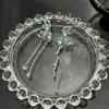 Pendientes de Mariposa Color Azul Menta Tachonados con Diamantes y Borlas de Cristal, Pendientes de Estilo Europeo y Americano, Pendientes de Alta Gama Que Hacen Que el Rostro Parezca Más Pequeño, Clips para Orejas Sin Perforar