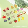 Frutas de Verano Granada Coco Uva Manzana Durian Fresa Accesorios de Aleación de Zinc Collar Llave Joyería