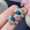 Brincos de Opala Negra Colorida Naturais São Cheios de Cor de Fogo Pedra Principal 6*8mm Prata de Lei 925 Incrustados com Precisão
