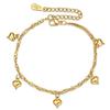 Europeu e Americano Transfronteiriço Amazon Novo Produto Simples Pingente Coração Ouro 18K Aço Inoxidável 17+5cm Pulseira Versátil Atacado
