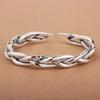 Nuevo Brazalete Retorcido de Tres Hilos de Plata Tailandesa Versión Coreana Simple Lujo Ligero Versátil Abierto para Mujer Moderno