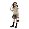 Nova Camiseta de Manga Longa para Meninas Outono e Inverno Versão Coreana Camiseta Básica Infantil A-Class Quente Derong Top Versátil Atacado