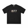 Zona Esencial Terciopelo 1977 Camisetas de Manga Corta para Hombre y Mujer Mismo Estilo Camisetas de Pareja Holgadas Tendencia High Street Americana Niebla