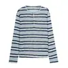 Cuello henley, ligero, transpirable, camiseta de manga larga a rayas color block, nuevo estilo de otoño, secado rápido, corte holgado, prenda exterior casual, moderna