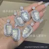 Colgante de crisoprasa verde hielo de alta calidad, bañado en plata con diamantes, amuleto de Buda con cierre de paz, colgante de jadeíta, suministro al por mayor para transmisión en vivo