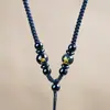 Cordón Tejido Hecho a Mano de Oro y Jade para Colgante de Mujer, Cordón para Collar con Colgante de Ágata de los Doce Signos del Zodiaco para Hombre