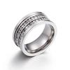 Suministro transfronterizo de comercio electrónico de anillos de diamantes de acero de titanio europeos y americanos al por mayor anillo de moda para hombres y mujeres anillo de pareja de diamantes de doble fila