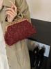Bolso de Noche Peluche Elegante para Mujer 2024 Nuevo Otoño Diseño de Alto Grado Bolso Sándwich Borla Bolso de Celebridad para Banquete