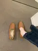 Marca de moda zapatos de abuela de cuero suave suela blanda para mujer 2025 verano zapatos slip-on retro literarios para mujer zapatos de punta de suela plana