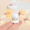 Cachorro de Flocado Tridimensional Creativo DIY Llavero de Pegamento Cremoso Joyería Adornos de Escritorio para Coche Accesorios de Resina de Dibujos Animados