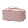 Bolsa Cosmética de Cuero PU Advanced Sense a Cuadros Tipo Almohada de Gran Capacidad Bolsa de Aseo Multifuncional Impermeable Bolsa de Almacenamiento