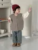 Chaleco Jacket Tejido para Niños Otoño 2026 Nuevo Cárdigan de Otoño para Bebé Estilo Coreano Ropa para Niños Traje Casual para Niños