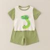 Ropa para Niños Huzhou Zhili Conjunto de Verano para Niños Estilo Coreano Algodón Puro Bebé de un Año Mangas Cortas Ropa Delgada de Verano para Niños