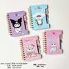 Cuaderno de Colorear de Dibujos Animados con Espiral, con Personajes de Sanrio como Hello Kitty, My Melody y Pequeño Oso, con Páginas Divisorias, Cuaderno Pequeño Portátil