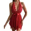 Comercio Exterior Europeo y Americano Lencería Erótica Suministro Amazon Camisola Atractiva de Malla para Mujer Camisón Transparente Sexy Ropa de Dormir