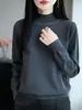 Suéter Tricot Pulôver Feminino Novo Outono 2026 com Letras de Strass, Suéter Gola Alta Meia, Suéter Básico Feminino, Tamanho Plus Size, Manga Longa