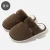 Zapatillas de algodón para casa con felpa para mujer, pareja de invierno, lazo, zapatillas de felpa, cálidas para interior del hogar, antideslizantes, zapatillas peludas para hombre