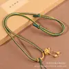 Corda de pingente estilo Xizang Deus da Riqueza de cinco vias thangka zachilam cordão de pescoço simples estilo Xizang estilo étnico corda para pendurar cartão de Buda