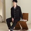 Pijama casual de manga larga para hombre, primavera y otoño, doble capa de gasa de algodón puro, adecuado para usar al aire libre, conjunto de ropa para el hogar de talla grande 100% algodón